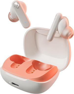 Skullcandy Smokin' Buds In-Ear Wireless Earbuds  20 Hr Battery  50% Renewable Plastics  Microphone  Works With Iphone Android And Bluetooth Devices - Bone/Orange Glow