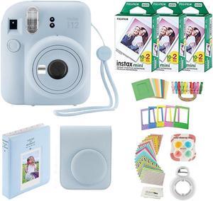Fujifilm Instax Mini 12 Instant Camera With Case  60 Fuji Films  Decoration Stickers  Frames Photo Album And More Accessory Kit (Pastel Blue)