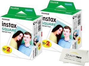 Fujifilm Instax Square Instant Film - 40 Exposures - For Use With The Fujifilm Instax Square Instant Camera + Quality Photo Microfiber Cloth