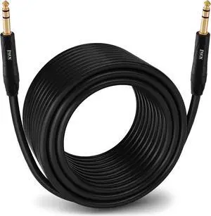 LyxPro 100 Feet  TRS to  TRS Balanced Audio Cable  Superior Signal Transfer  Crystal Clear High Frequency  Noiseless  Durable & Flexible Patch Cable  Professional Grade Heavy Duty Male to Male