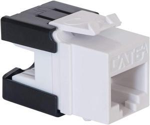 ICC CAT6A Keystone Jack for HD Style Wallplate or Patch Panel - RJ45 - UL Listed Ethernet Cable Connector - PoE++ Rated - Compatible with JackEasy Termination Tool - White - 25-Pack