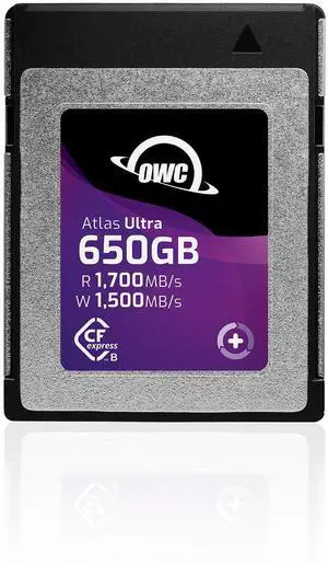 OWC Atlas Ultra 655GB High-Performance CFexpress Type B Memory Card, OWCCFXB2U0650