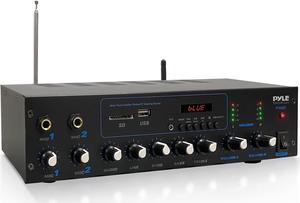 Pyle Professional Powered Amplifier & Bluetooth Receiver Stereo Audio System  FM Radio  (2) 1/4'' Microphone Input Jacks  MP3/USB/SD/AUX Playback  LCD Display ID3 Tag Readout 600 Watt - PT506BT.5