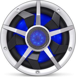 Clarion CM2513WL 10-inch Marine Subwoofer 250W RMS Power handling Dual 2 ohm Voice coils Built-in RGB Illumination Includes Black & Silver Grilles