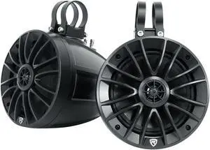 Rockville UT65B UTV/ATV 6.5"" Rollbar Wakeboard Marine Speakers/Swivel Mount/IPX6  Black