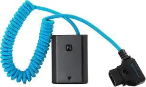 Kondor Blue Coiled Braided Power Adapter Cable for D-Tap Connector to Dummy Battery NP-FZ100 for Sony Cameras A6600 A7III A7RIII A7SIII A7RIV + More