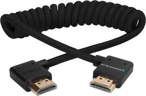 KONDOR Blue 4K Full HDMI Thin Right Angle Braided Cable for On-Camera Monitors  Capture Cards + More