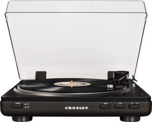 Crosley T400D-BK Fully Automatic Bluetooth 2-Speed Turntable Record Player with Built-in Preamp  Black