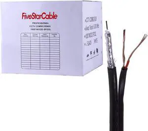 Cable RG6 1000 ft. Siamese Combo Coaxial RG6/U and 18 AWG 2 Conductors CCTV Cable - Combo RG6/U + 18/2 Power Cable RG6 1000 ft. Siamese Combo Coaxial RG6/U and 18 AWG 2 Conductors CCTV Cable - Combo RG6/U + 18/2 Power