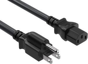 CableLeader 4ft 18 AWG Universal Power Cord IEC320 C13 to NEMA 5-15P, Extension Power Cord, Compatible with Computers, Monitors, Printers & TVs, Black
