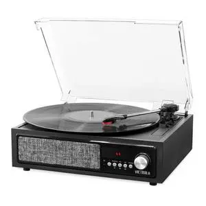 3-in-1 Bluetooth Record Player with Built in Speakers and 3-Speed Turntable, Black (VTA-67) 3-in-1 Bluetooth Record Player with Built in Speakers and 3-Speed Turntable, Black (VTA-67)