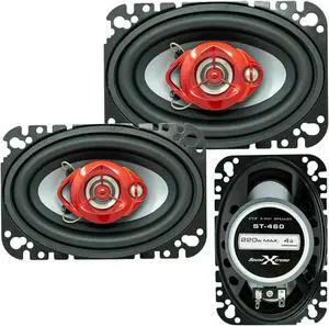 Pair of SoundXtreme 4x6 in 3-Way 220 Watts Coaxial Car Speakers CEA Rated (2 Speakers)