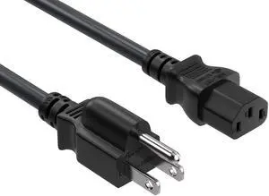 Cable Leader 18 AWG Universal Power Cord for Computer  Monitor TV IEC320 C13 to NEMA 5-15P UL Certificated  10 ft