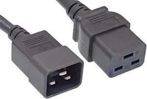 Cable Leader 12 AWG 20A 250V Heavy Duty SJT Power Cord IEC320 C20 to IEC320 C19 (8 Feet)