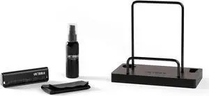 Victrola The Kit - A Vinyl Record Cleaning Kit, Doubles As A Record Stand, Includes Anti-Static Brush, Cleaning Solution, Cloth, Espresso Wood Finish Stand With Smart Black Metal Accents Victrola The Kit - A Vinyl Record Cleaning Kit, Doubles As A Record Stand, Includes Anti-Static Brush, Cleaning Solution, Cloth, Espresso Wood Finish Stand With Smart Black Metal Accents