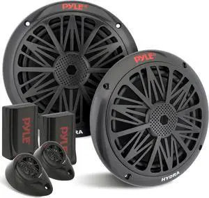 Pyle 200 Watt Marine Boat Speaker System Weather Proof Dual 2 Way 6.5 Inch Outdoor Speakers W/ 85Hz-6Khz Frequency Response, Heavy Duty 8Oz Magnet Structure Plmr6Kb,Black