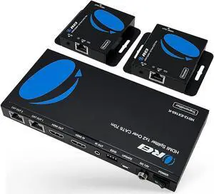 4K 1x2 HDMI Over ethernet Extender Splitter Over CAT6/7 ethernet Cable 4K@30Hz up to 165 ft - 1 in 2 Out, 1080P@60Hz Upto 230 ft, PoC, IR Control, EDID, HDMI Loop Out (HD12-EX165-K) 4K 1x2 HDMI Over ethernet Extender Splitter Over CAT6/7 ethernet Cable 4K@30Hz up to 165 ft - 1 in 2 Out, 1080P@60Hz Upto 230 ft, PoC, IR Control, EDID, HDMI Loop Out (HD12-EX165-K)