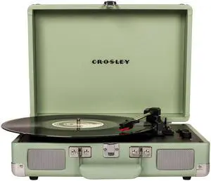CR8005F-MT Cruiser Plus Vintage 3-Speed Bluetooth in/Out Suitcase Vinyl Record Player Turntable, Mint CR8005F-MT Cruiser Plus Vintage 3-Speed Bluetooth in/Out Suitcase Vinyl Record Player Turntable, Mint