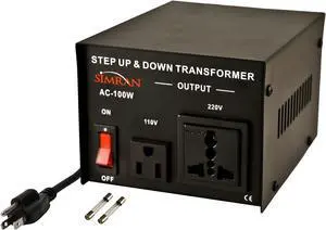 AC-100 Step Up/Down Voltage Converter Transformer 110V/220V - 100 Watts AC-100 Step Up/Down Voltage Converter Transformer 110V/220V - 100 Watts