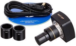 AmScope MU1000 10MP Digital Microscope Camera for Still and Video Images  40x Magnification  0.5x Reduction Lens  Eye Tube or C-Mount  USB 2.0 Output  Includes Software