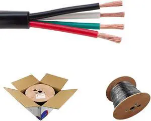 14/4 250FT Outdoor Speaker Wire Copper Clad Aluminum, Stranded Bulk Audio Cable | CL2, Direct Burial, UV Resistant 14/4 250FT Outdoor Speaker Wire Copper Clad Aluminum, Stranded Bulk Audio Cable | CL2, Direct Burial, UV Resistant