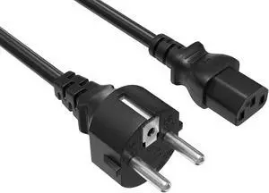 CableLeader 8ft 18AWG European Schuko Power Cord CEE 7/7 to IEC320 C13, 10A/250V, European Travel Plug, Power Cord for Type C Outlet Italy Spain Germany France EU, Black