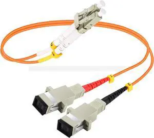 1ft Fiber Optic Adapter Cable LC (Male) to SC (Female) Multimode 50/125 Duplex 1ft Fiber Optic Adapter Cable LC (Male) to SC (Female) Multimode 50/125 Duplex