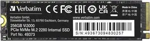 Verbatim 256GB SSD Vi3000 Internal Solid State Hard Drive PCIe NVMe M.2 2280