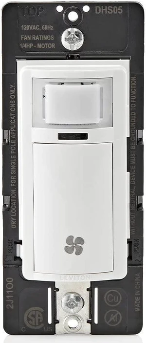 Humidity Sensor Switch for Bathroom Exhaust Fan, Automate Ventilation, Air Circulation, Moisture Control, ¼ HP, Single Pole, DHS05-1LW, White Humidity Sensor Switch for Bathroom Exhaust Fan, Automate Ventilation, Air Circulation, Moisture Control, ¼ HP, Single Pole, DHS05-1LW, White