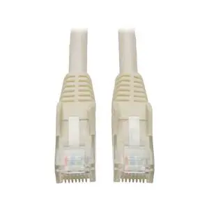 Tripp Lite Cat6 Gigabit Snagless Molded Patch Cable (RJ45 M/M) - White, 10-ft.(N201-010-WH)