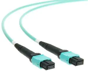 High-Speed 40/100 Gb OM4 50/125 Multi-Mode Type-B MTP 12-Strand Fiber Optic Cable, Plenum Rated - Aqua Blue, 6.6 FT (2 Meter) High-Speed 40/100 Gb OM4 50/125 Multi-Mode Type-B MTP 12-Strand Fiber Optic Cable, Plenum Rated - Aqua Blue, 6.6 FT (2 Meter)