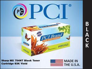 PCI Brand Sharp MX-754NT-PCI New Compatible Replacement For Sharp MX-754NT Black Toner Cartridge 83000 Page Yield