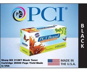 PCI Brand Sharp MX312NT-PCI New Compatible Replacement For Sharp MX-312NT Black Toner Cartridge 25000 Page Yield