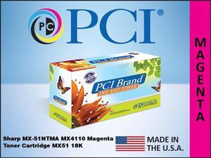 PCI Brand Sharp MX51NTMA-PCI New Compatible Replacement For Sharp MX-51NTMA Magenta Toner Cartridge 18000 Page Yield