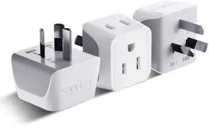 Australia Power Plug Adapter, 2 in 1 Type I Plug Adapter, US to Australia , China, New Zealand Power Adapter with Dual USA Inputs, CE, RoHS - 3 Pack Australia Power Plug Adapter, 2 in 1 Type I Plug Adapter, US to Australia , China, New Zealand Power Adapter with Dual USA Inputs, CE, RoHS - 3 Pack