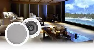HC85-16 White 8" 16-Ohm in-Ceiling Home Theater Speakers, Pair | 700W Peak/240W RMS, 2-Way, 8" Woofer, 1/2" Mylar Tweeter, Swivel Tweeter, 40Hz-20kHz, Paintable Grills, Rubber Surround HC85-16 White 8" 16-Ohm in-Ceiling Home Theater Speakers, Pair | 700W Peak/240W RMS, 2-Way, 8" Woofer, 1/2" Mylar Tweeter, Swivel Tweeter, 40Hz-20kHz, Paintable Grills, Rubber Surround