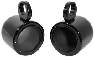 MAC65B 6.5" Black Wakeboard Tower Speaker Pod Enclosures Pair | 6061 Aluminum, 100% Waterproof, Marinized, Internally Wired, Includes Mounting Hardware, Fits 2"-2.5" Towers MAC65B 6.5" Black Wakeboard Tower Speaker Pod Enclosures Pair | 6061 Aluminum, 100% Waterproof, Marinized, Internally Wired, Includes Mounting Hardware, Fits 2"-2.5" Towers