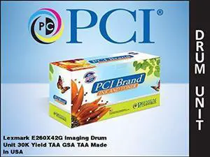 PCI Brand Lexmark E260X42G-PCI ECO-Friendly Sustainable Remanufactured Lexmark E260X42G E260X22G Drum Unit 30K Page Yield