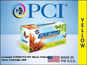 PCI Brand Lexmark X792X1YG-PCI ECO-Friendly Sustainable Remanufactured Lexmark X792X1YG Yellow Toner Cartridge 20K Page Yield