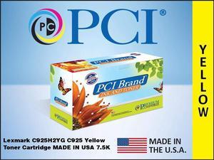 PCI Brand Lexmark C925H2YG-PCI ECO-Friendly Sustainable Remanufactured Lexmark C925H2YG Yellow Toner Cartridge 7500