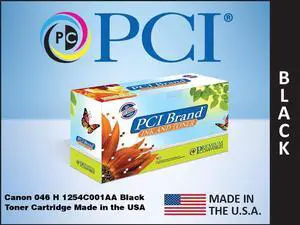 PCI Brand Canon 1254C001AA-PCI ECO-Friendly Sustainable Remanufactured Canon Cartridge 046H 1254C001 Black Toner Cartridge 6.3K Page Yield