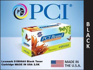 PCI Brand Lexmark 51B00A0-PCI ECO-Friendly Sustainable Remanufactured Lexmark 51B00A0 Black Toner Cartridge 2.5K Page Yield