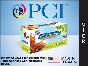 PCI Brand ECO-Friendly Reman HP 30X CF230X XL Scan Capable MICR Toner Cartridge 3500 Pg Yield for HP LaserJet Pro M203, M203DW, M227, M227FDN, M227FDW