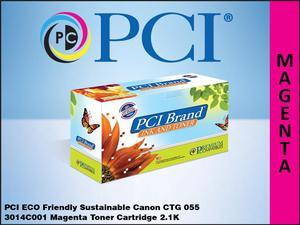 PCI Brand Canon 3014C001N-PCI ECO-Friendly Sustainable Remanufactured Canon Cartridge 055 3014C001 Magenta Toner Cartridge 2.1K Page Yield