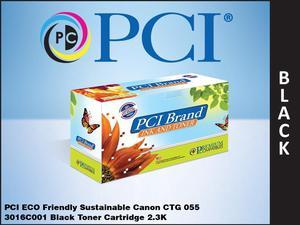 PCI Brand Canon 3016C001N-PCI ECO-Friendly Sustainable Remanufactured Canon Cartridge 055 3016C001 Black Toner Cartridge 2.3K Page Yield