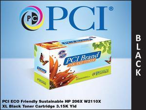 PCI Brand ECO-Friendly Reman HP 206X W2110X XL Black Toner Cartridge 3.15K Yld for HP Color LaserJet Pro M255, M255DW, M255NW, M283, M283CDW, M283FDW