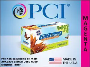 PCI Brand Konica Minolta TN713M-PCI New Compatible Replacement For Konica Minolta TN713M (A9K8330) Magenta Toner Cartridge