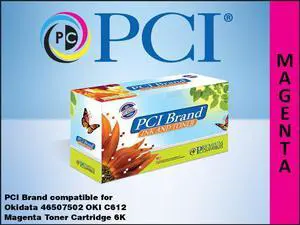 PCI Brand Okidata 46507502-PCI New Compatible Replacement For Okidata 46507502 Magenta Toner Cartridge 6000 Page Yield