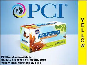 PCI Brand Okidata 46508701-PCI New Compatible Replacement For Okidata 46508701 Yellow Toner Cartridge 3000 Page Yield