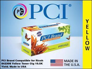 PCI Brand Ricoh 842308-PCI New Compatible Replacement For Ricoh 842308 Yellow Toner Cartridge 10500 Page Yield